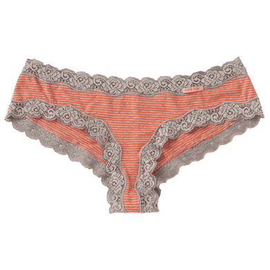 CALCINHA TANGA BRASILEIRA COM RENDA LISTRADA
